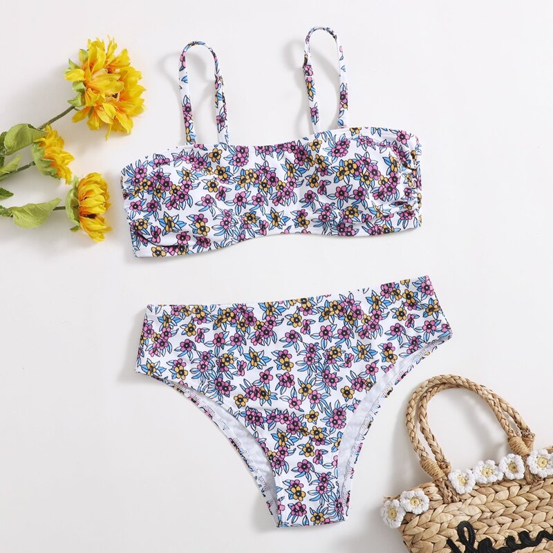 

Ditsy Floral Cami Bikini Swimsuit, Multicolor