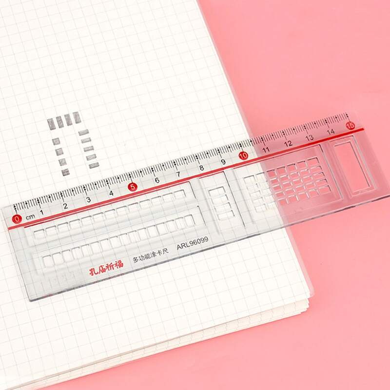 

1pc Multifunction Answer Card Ruler, Clear