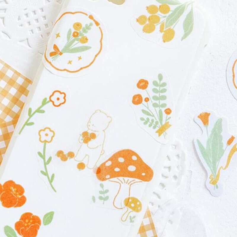 

40pcs Flower Print Random Sticker, Multicolor