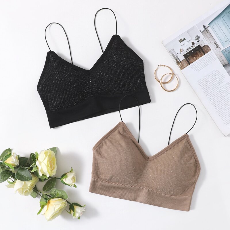 

2pack Glitter Bralette Set, Multicolor