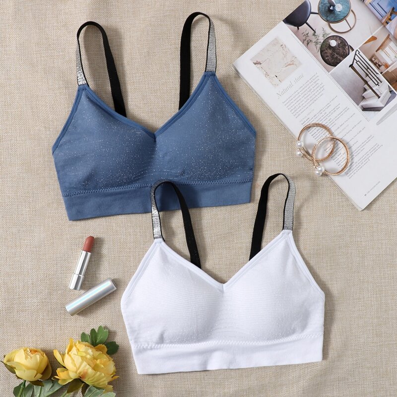 

2pack Glitter Bralette Set, Multicolor