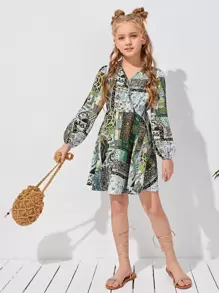 SHEIN Đầm Gái Trọn gói Hoa Boho - Nhiều màu - Xem 4