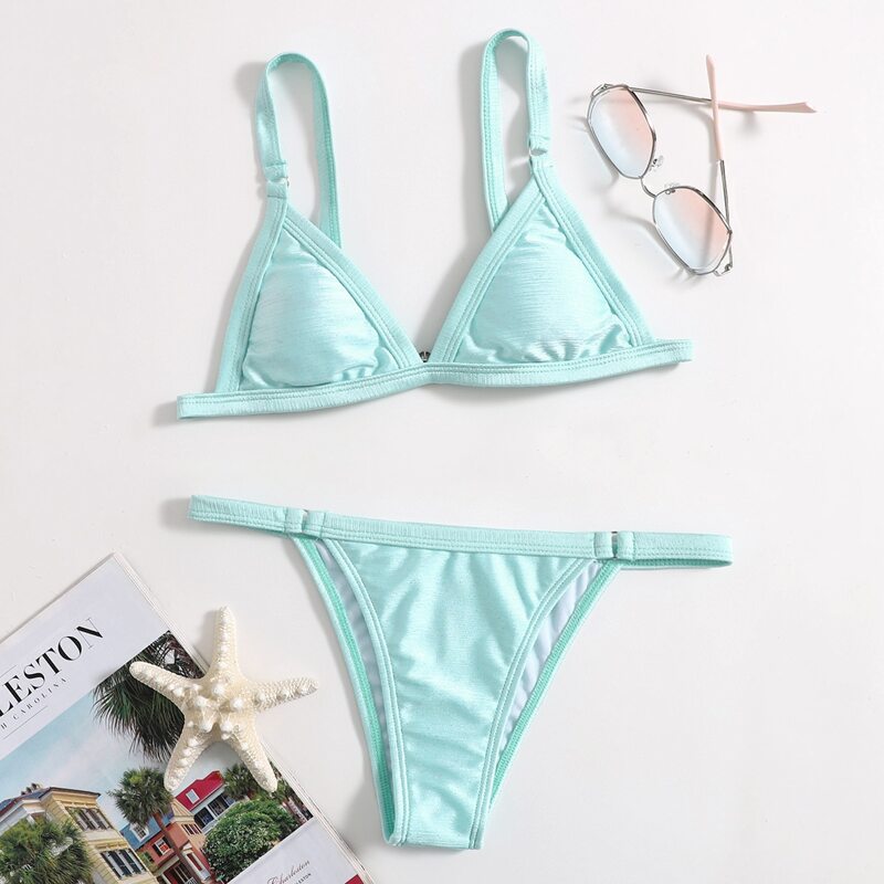 

Triangle Tanga Bikini Swimsuit, Baby blue