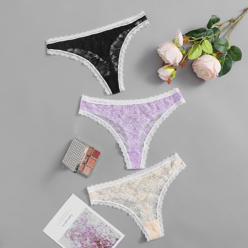 

3pack Lace Panty Set, Multicolor