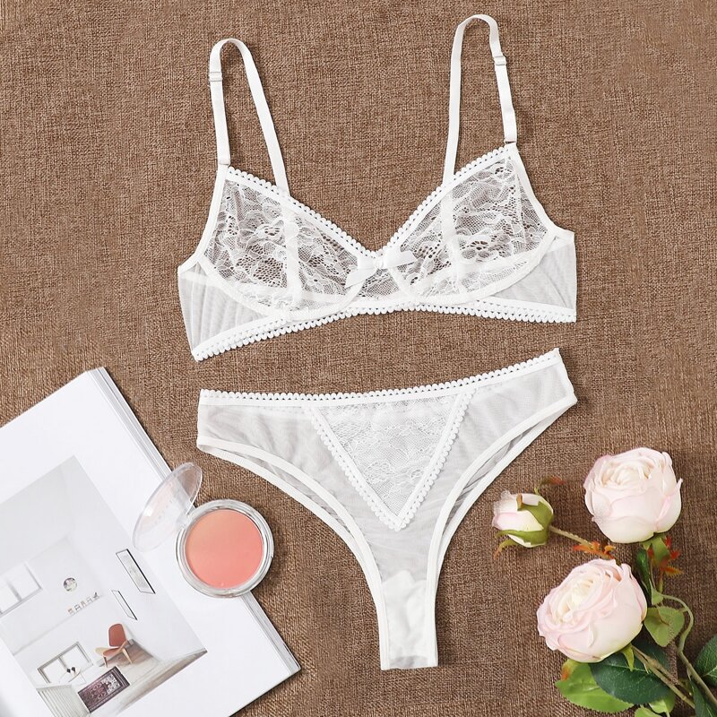 

Lace Lingerie Set, White
