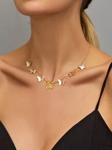 Collar con mariposa - Amarillo Oro - Ver 1