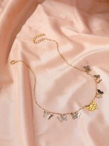 Collar con mariposa - Amarillo Oro - Ver 2