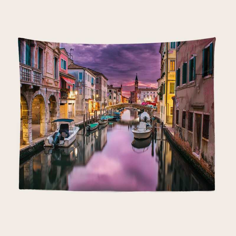 

Landscape Print Tapestry, Multicolor