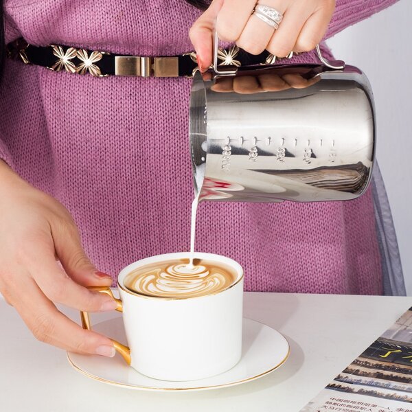 

1pc 600ml Stainless Steel Coffee Pot, Silver