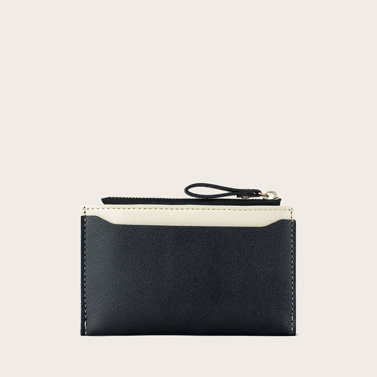

Colorblock Zip Purse, Black