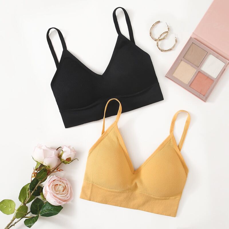 

2pack Simple Bralette Set, Multicolor