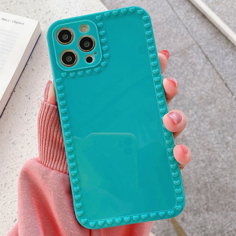 

Heart iPhone Case, Mint blue