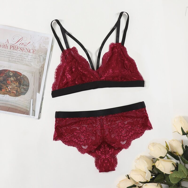 

Lace Lingerie Set, Red