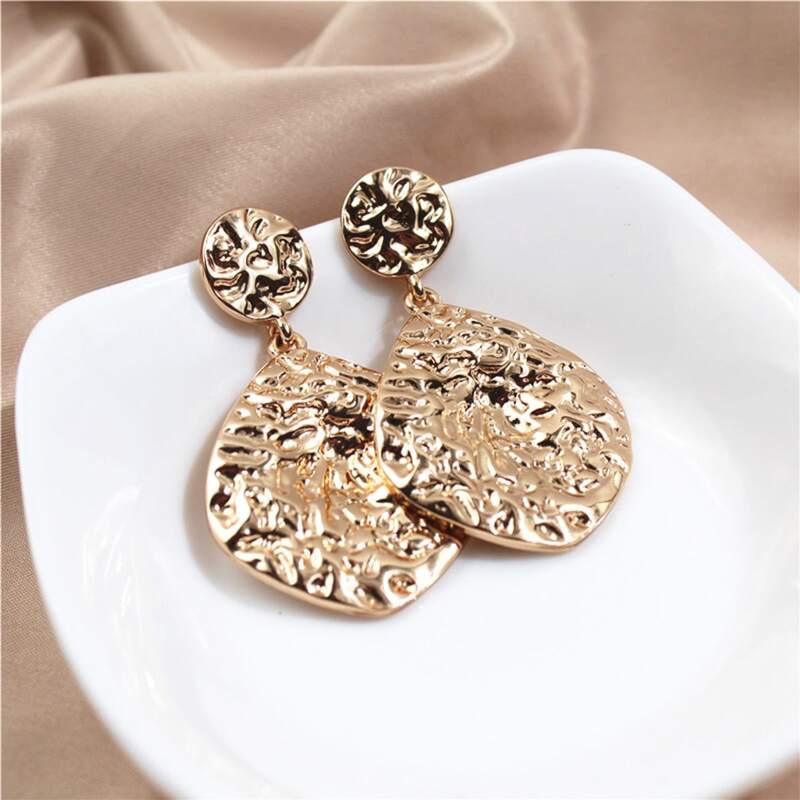 

Textured Drop Earrings, Gold