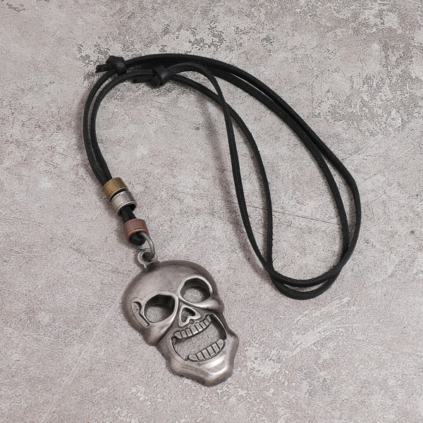 

Men Skull Pendant Necklace, Black