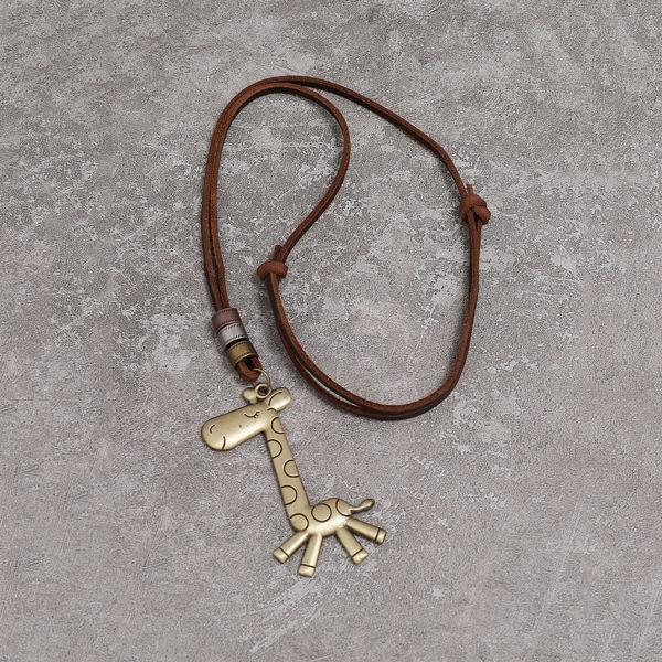 

Men Giraffe Pendant Necklace, Brown
