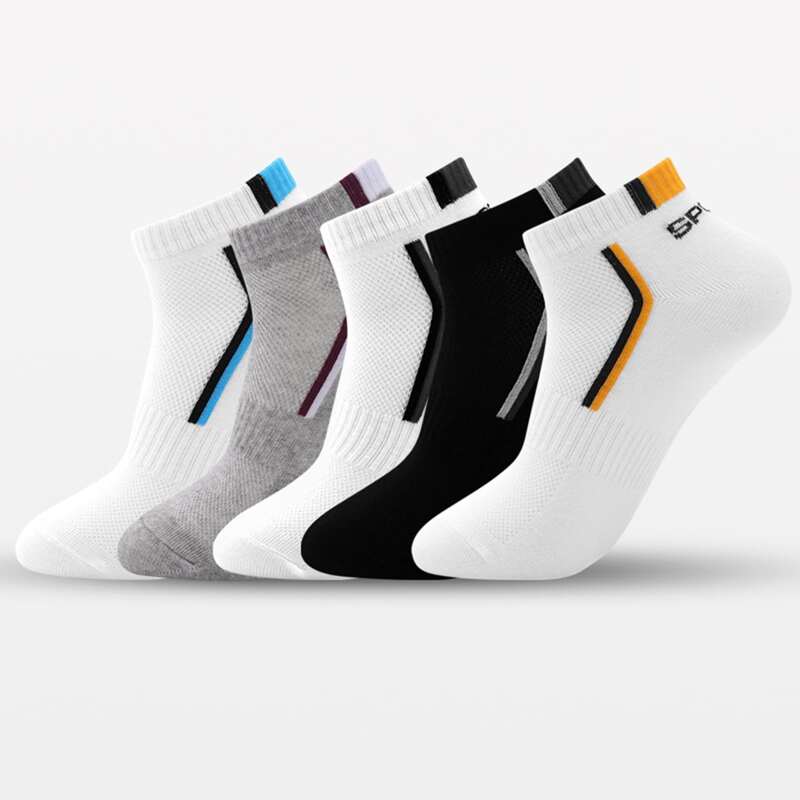 

Guys 5pairs Letter Graphic Ankle Socks, Multicolor