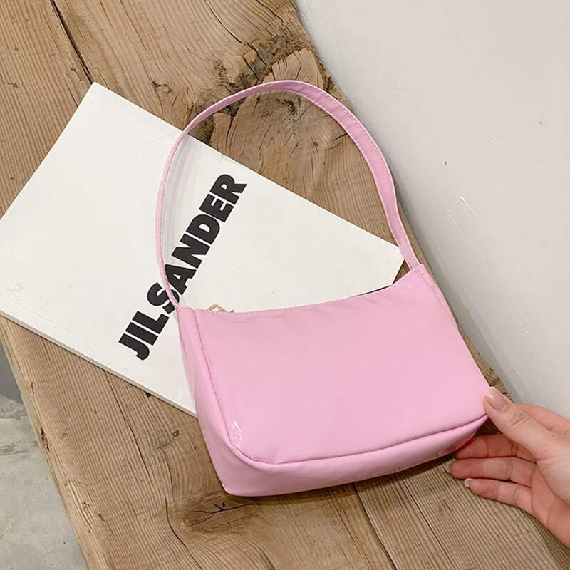 

Solid Baguette Bag, Baby pink