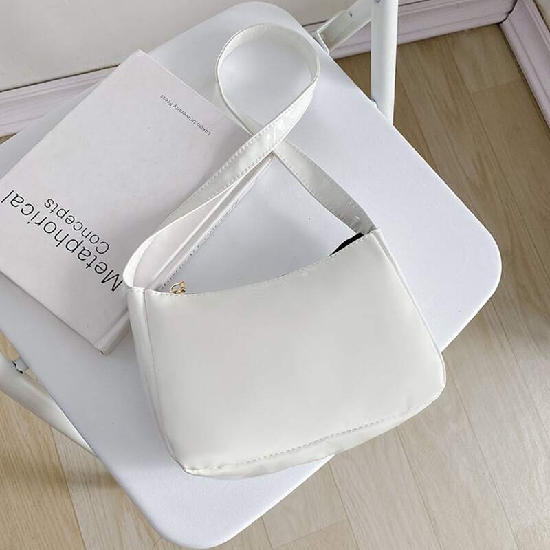 

Solid Baguette Bag, White