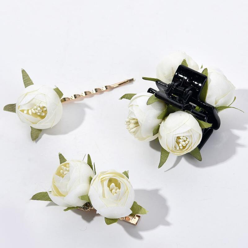 

3pcs Flower Decor Hair Accessory Set, White