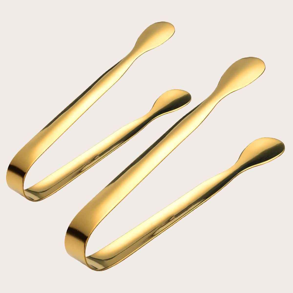 

2pcs Stainless Steel Food Clip, Gold