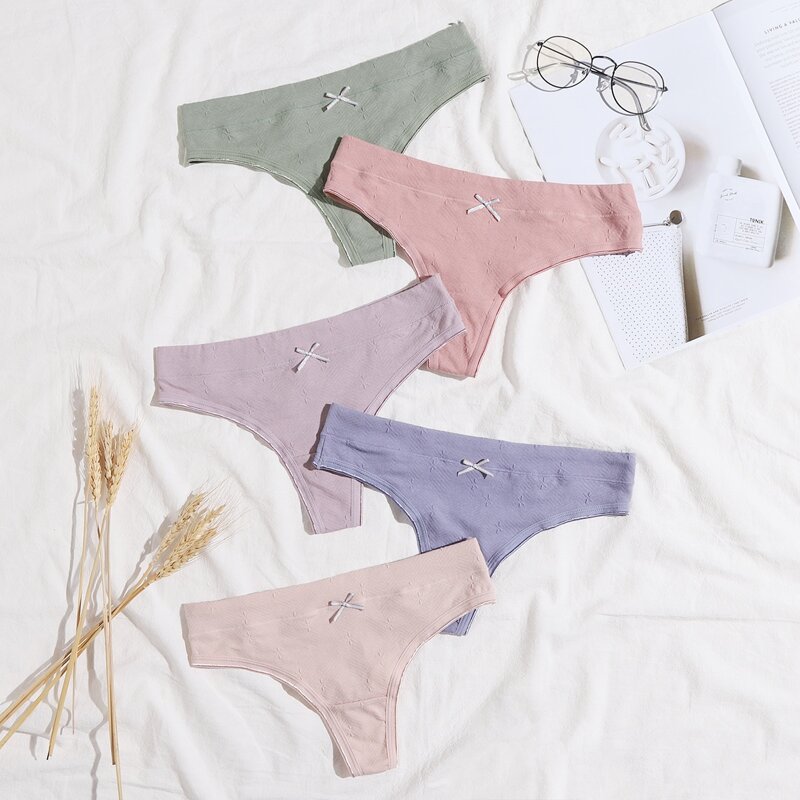 

5pack Bow Decor Panty Set, Multicolor