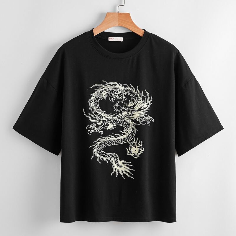 

Chinese Dragon Graphic Tee, Black