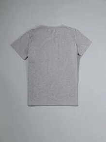 SHEIN Unity Camiseta con estampado de corazón - Gris - Ver 2