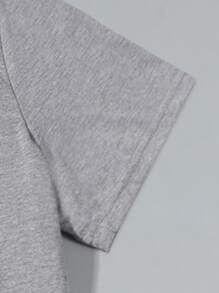 SHEIN Unity Camiseta con estampado de corazón - Gris - Ver 3