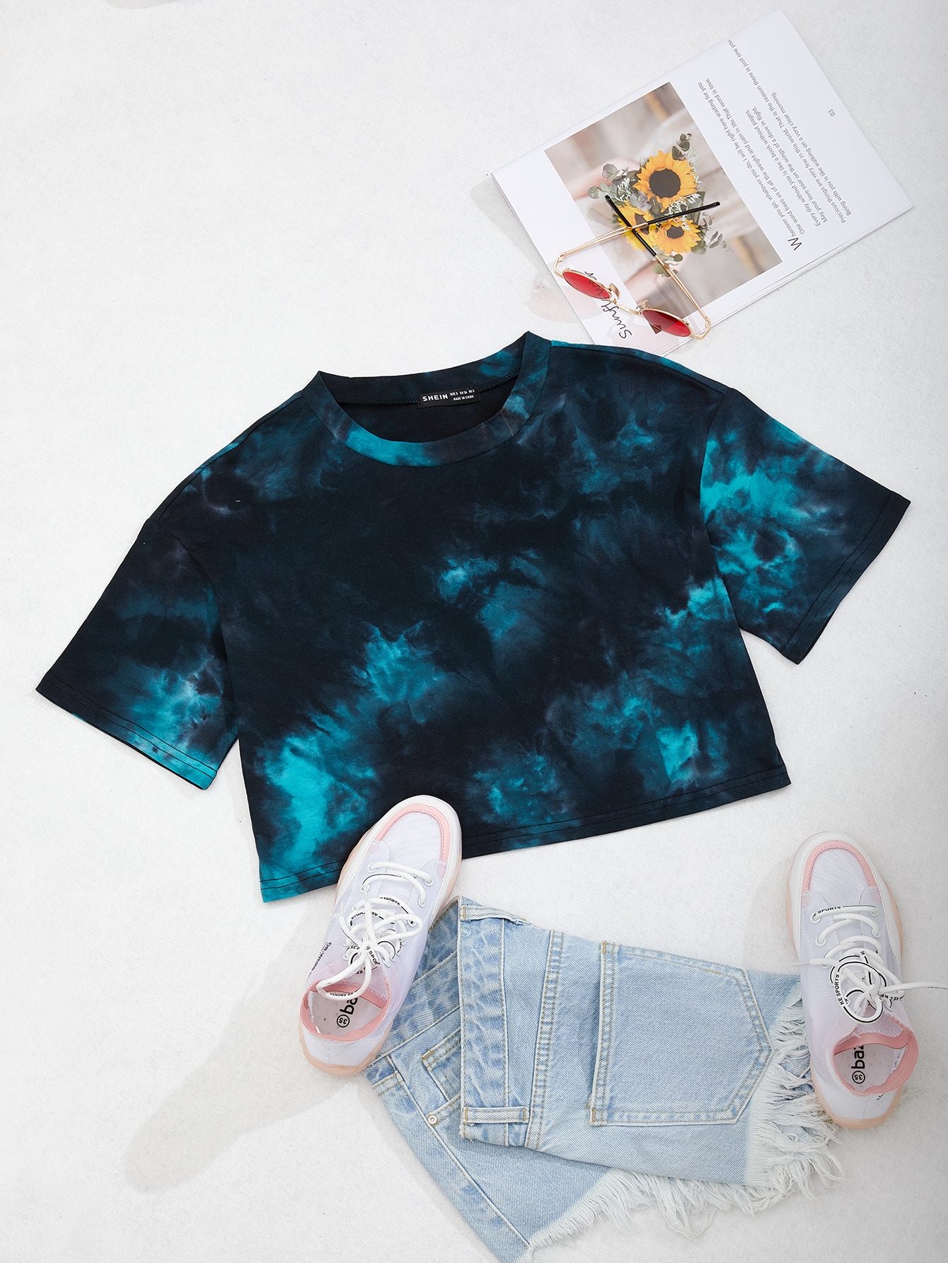 Paradise Neon Tie-Dye Cropped T-Shirt - Unisex, Hand-Dyed, 100% Cotton - View #11
