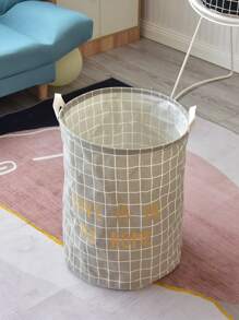 Plaid Pattern Storage Basket