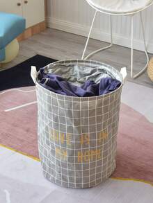 Plaid Pattern Storage Basket