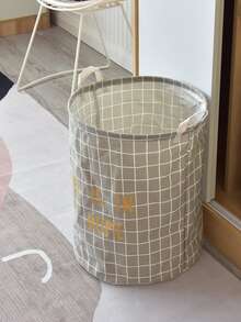 Plaid Pattern Storage Basket