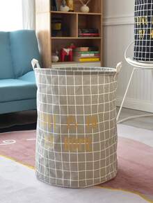 Plaid Pattern Storage Basket