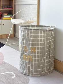 Plaid Pattern Storage Basket