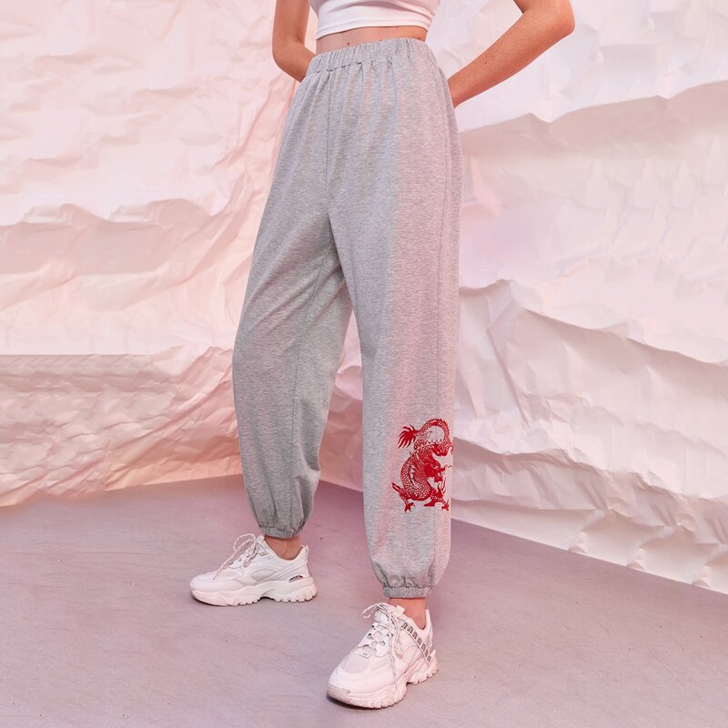 

Chinese Dragon Sweatpants, Light grey
