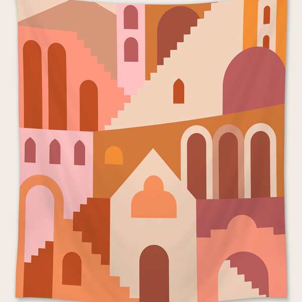 

Abstract Stairs Print Tapestry, Multicolor