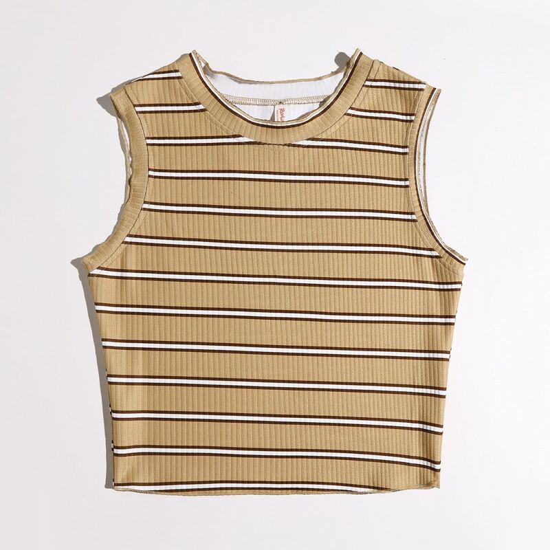 

Striped Ribbed Tank Top, Multicolor