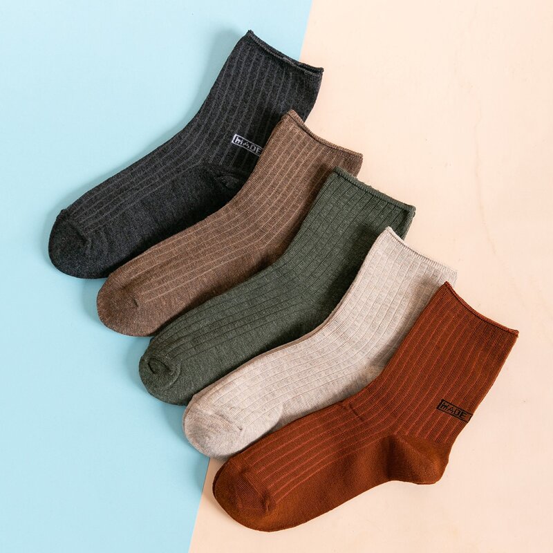 

5pairs Letter Graphic Crew Socks, Multicolor