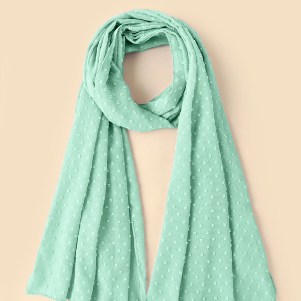 

Fuzzy Dot Scarf, Mint green