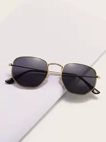 Kính thời trang gọng kim loại Polygon - Màu xám đen - Xem 1