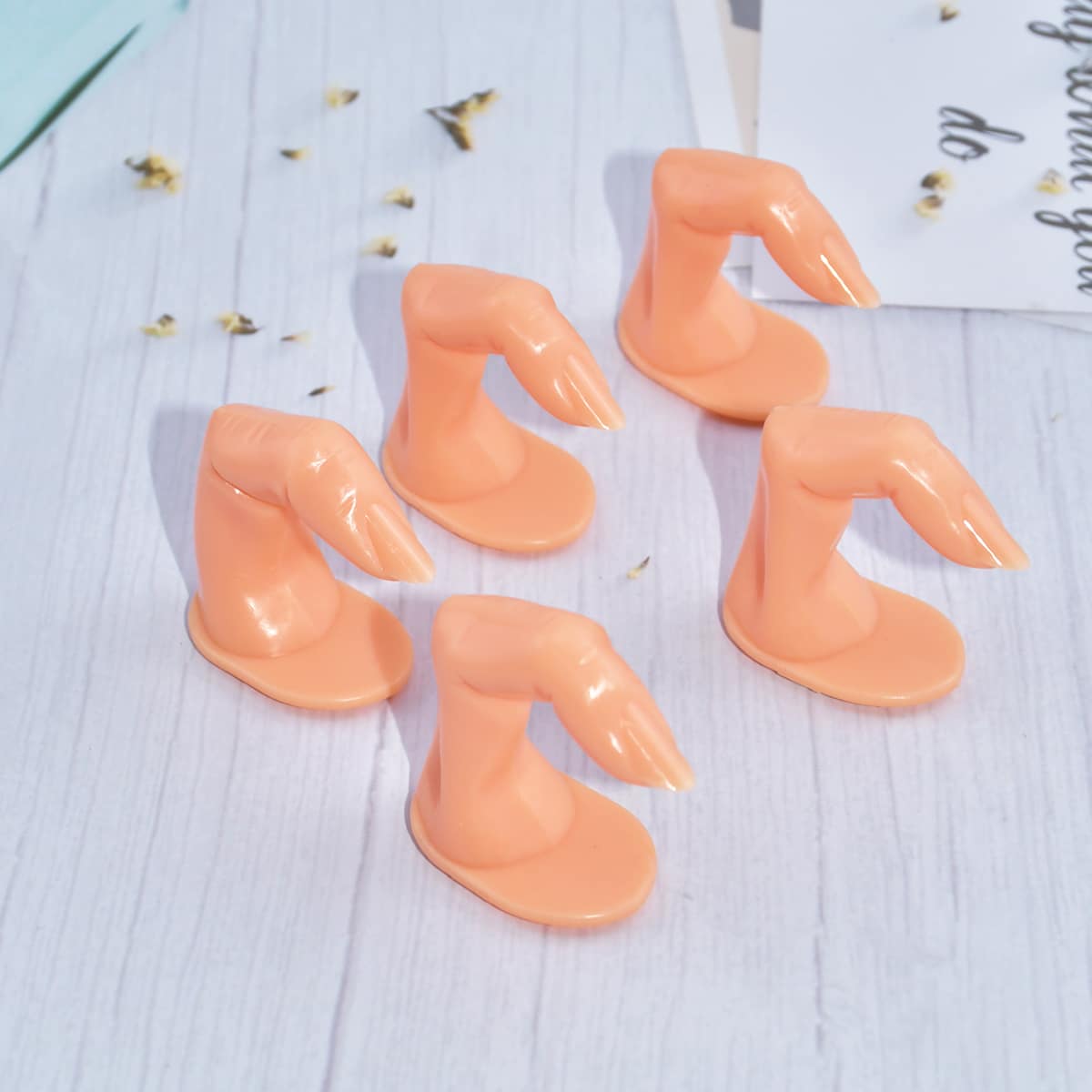 

5pcs Nail Art Practice Finger, Yellow