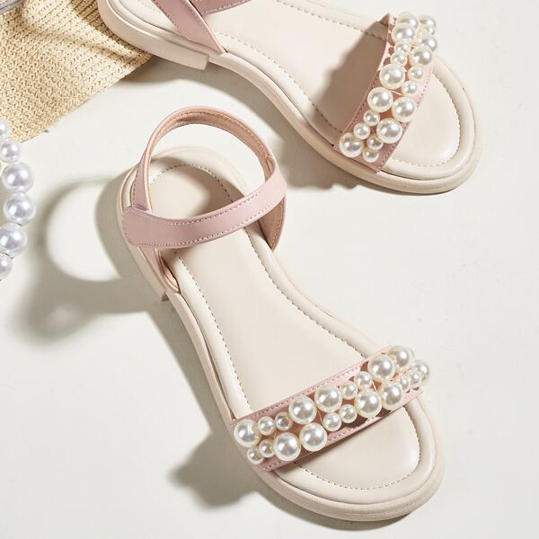 

Toddler Girls Faux Pearl Decor Thong Sandals, Pink
