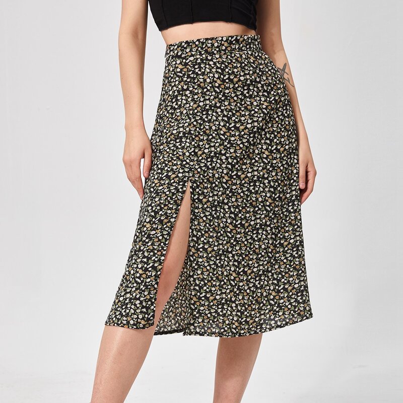 

Ditsy Floral Split Skirt, Multicolor