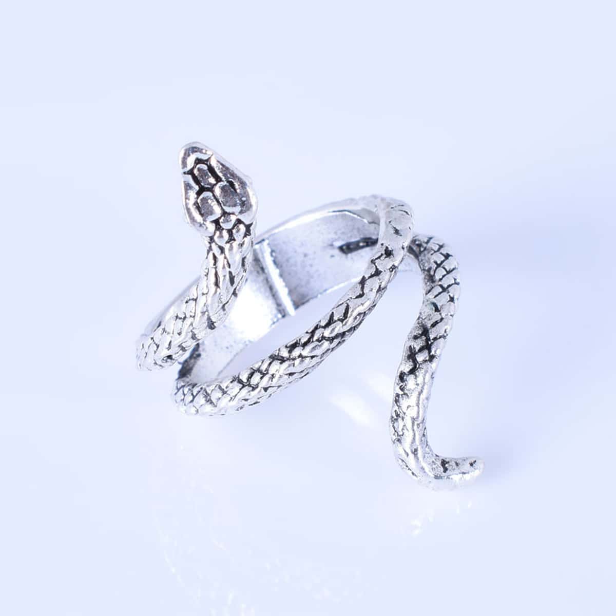 

Wrap Snake Ring, Antique silver
