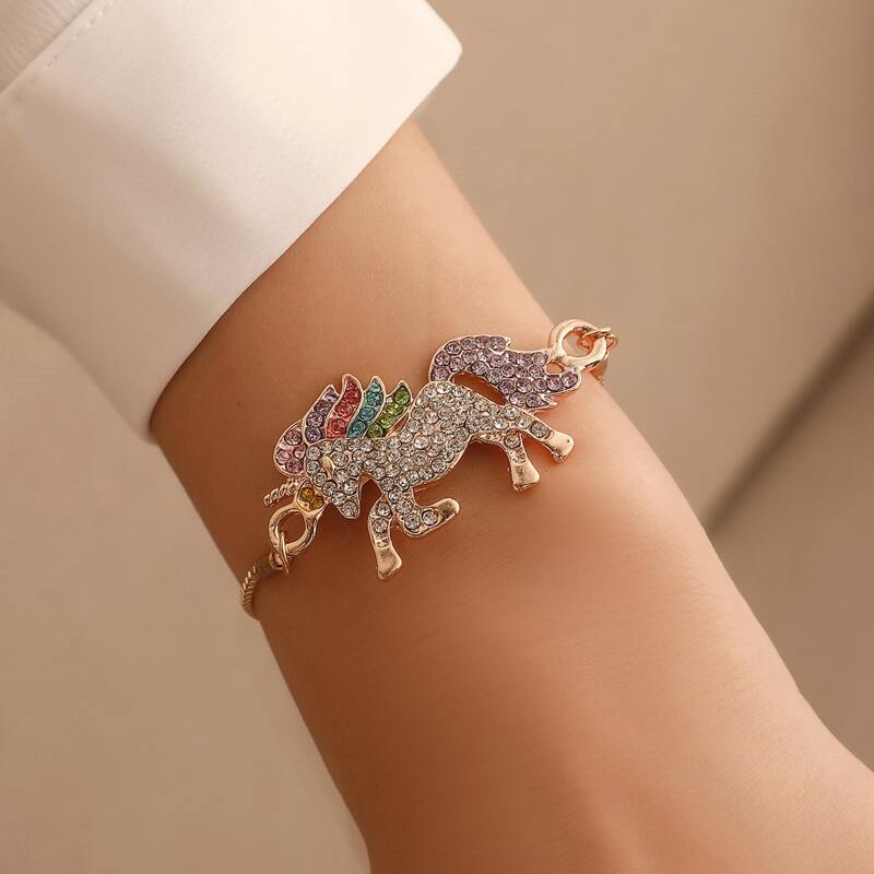 

Rhinestone Unicorn Bracelet, Multicolor