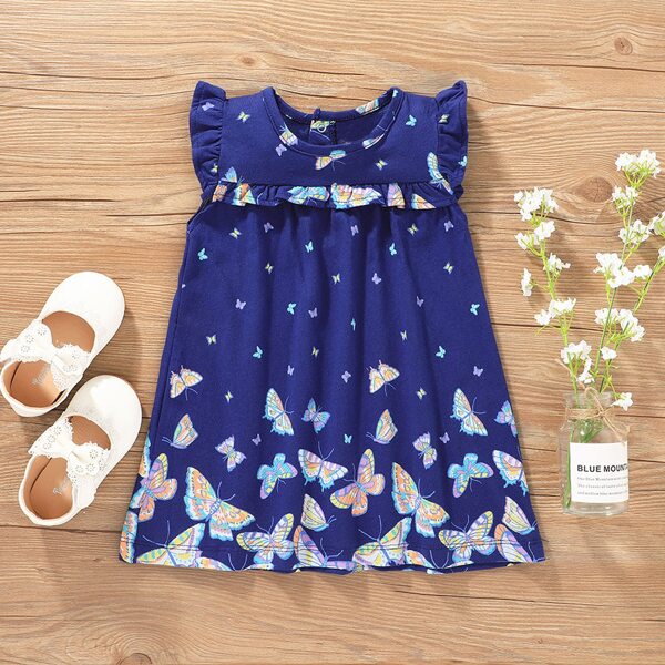 

Baby Girl Butterfly Print Dress, Multicolor