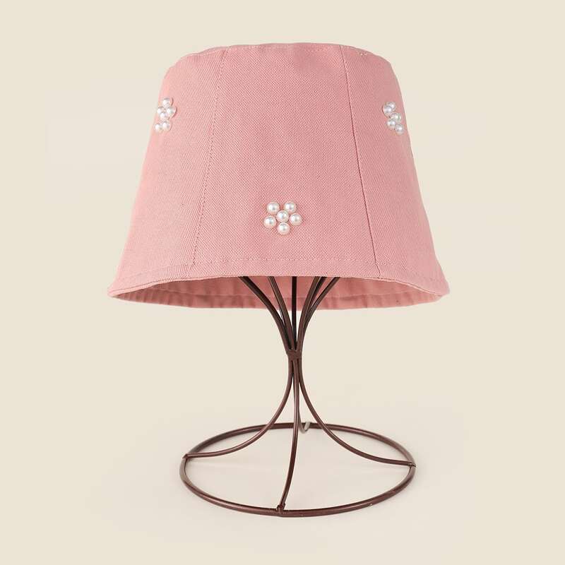 

Faux Pearl Decor Bucket Hat, Pink
