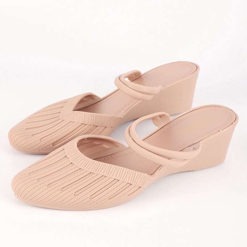 

Point Toe Knit Design Wedges, Dusty pink