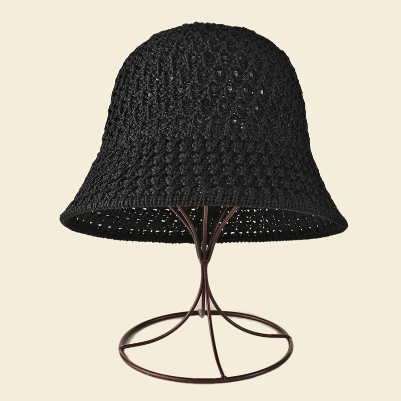 

Solid Knit Bucket Hat, Black